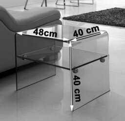 Glass Top Sled End Table