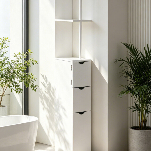 MDF / Particle Board Freestanding Linen Cabinet