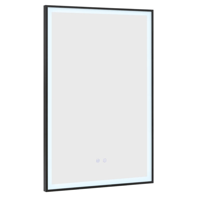 Armster Lighted Metal Framed Wall Mounted Bathroom / Vanity Mirror in Black