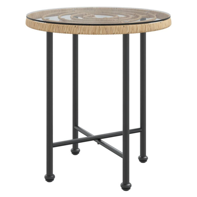 Cynda Round Glass Outdoor Dining Table - 50 cm W