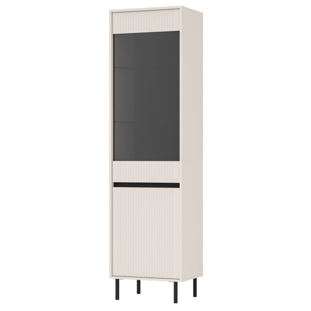 Bisleidy Two-Door Display Cabinet 56 cm Evoke Oak Black Legs