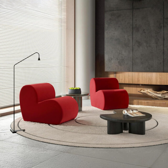 Red Velvet Heart Chair Upholstered Accent Chair Slipper Chair for Living Room Bedroom Cozy Single Sofa Seating