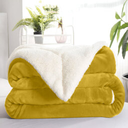 Kaylie Soft Sherpa Fleece Fur Thick Dual Sided Reversible Blanket Throw