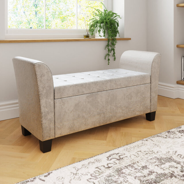 Kristian Velvet Upholstered Storage Bench