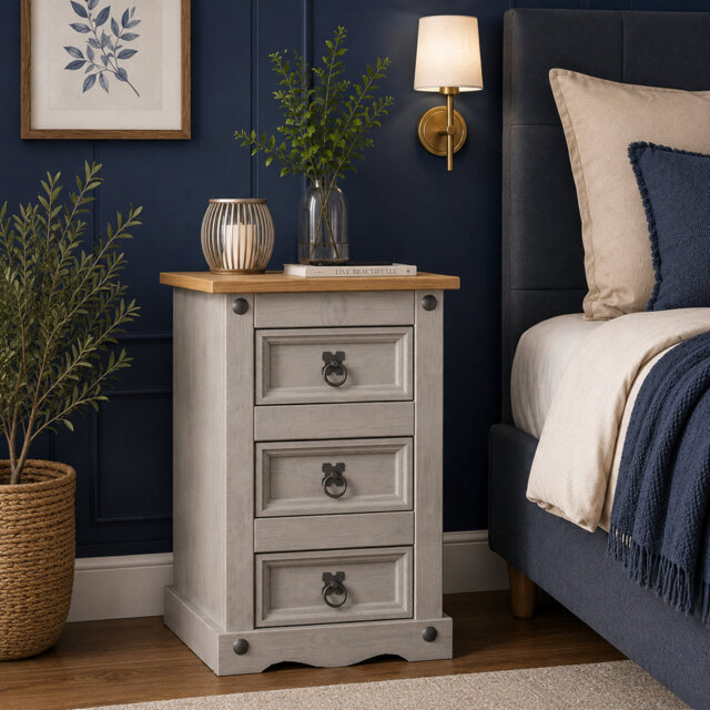 Moresby 35cm W Solid Wood Bedside Table