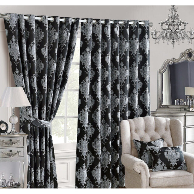 Mari Cotton Blend Room Darkening Curtains / Drapes Pair