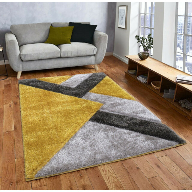 Hubler Shaggy Ochre/Grey Rug