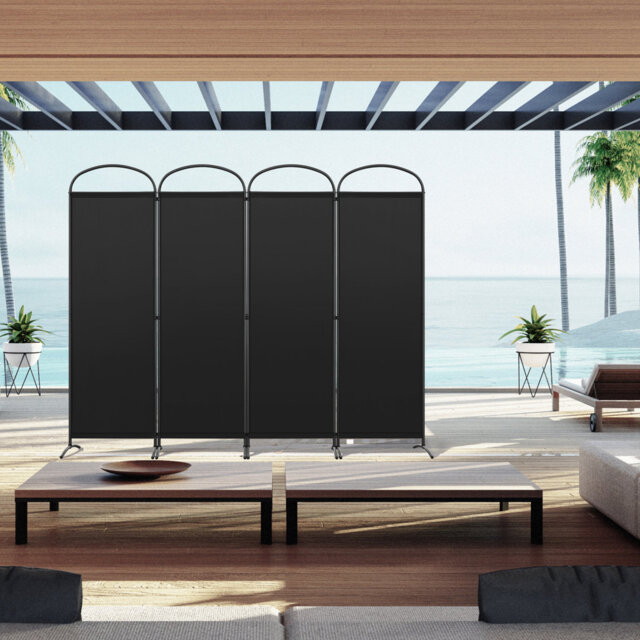Rimersburg 225cm W x 185cm H 4 - Panel Folding Room Divider