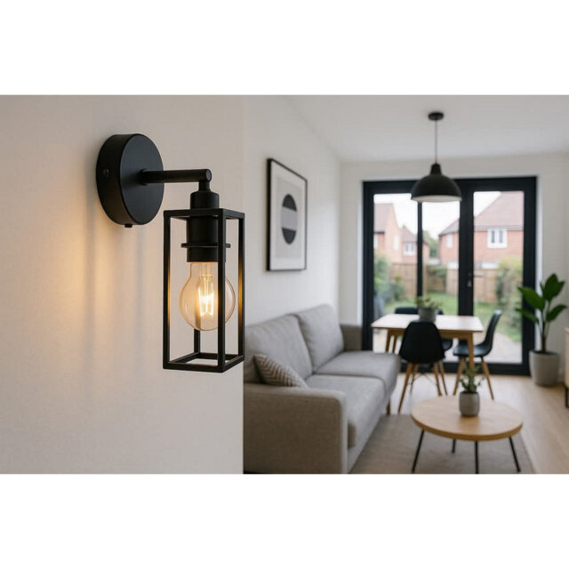 Steel Single Armed Unswitched Wall Light Sconce