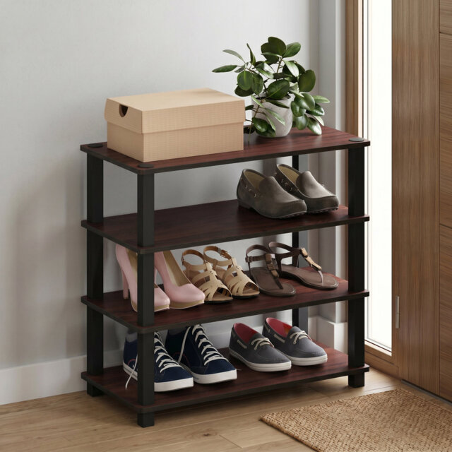 12 Pair Stackable Shoe Rack