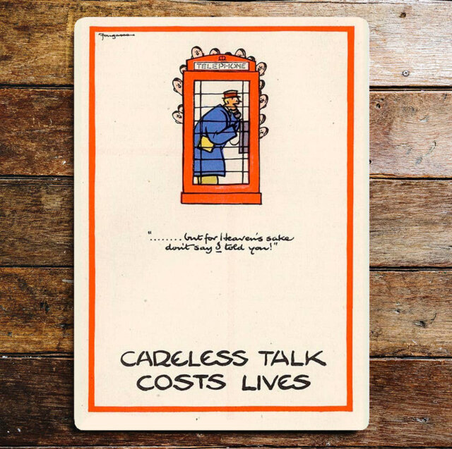 Careless Talk Cost Lives Telephone Box Metal War Wall DÃ©cor
