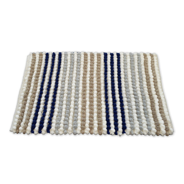 Audubon Striped Chunky Bobble Bath Mat