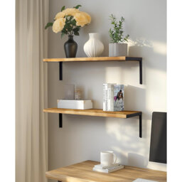 Floating Shelves For Wall Shelf Unit 60Cm For Kitchen Bedroom Bathroom Storage Modern Industrial Wooden Organiser Shelving Display For Living Room Hom