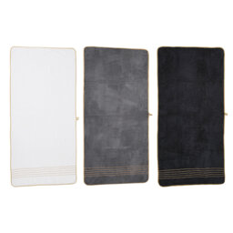 3-Pack Polyester Bath Towels with Gold Lines