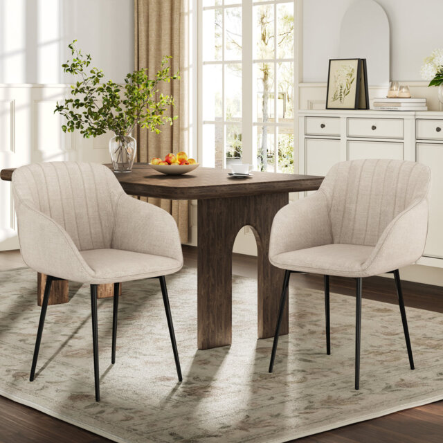 Ohio Modern Upholstered Dining Chairs with Metal Legs