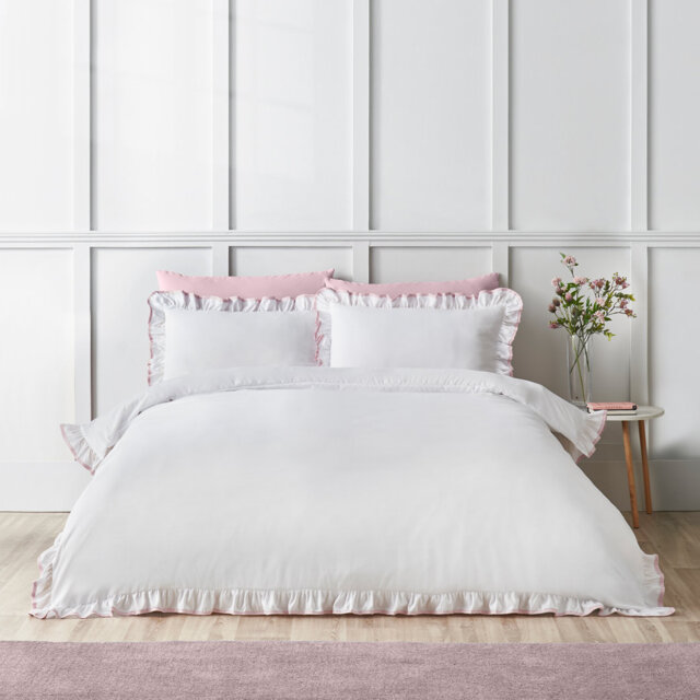 So Soft Mono Frill Duvet Cover Set