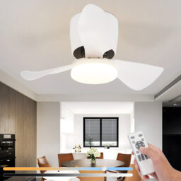 LED Ceiling Fan With Lighting Quiet - 70CM Dimmable Ceiling Fans with Remote Control Modern 23W White Living Room Ceiling Lamp with Fan Summer/Winter