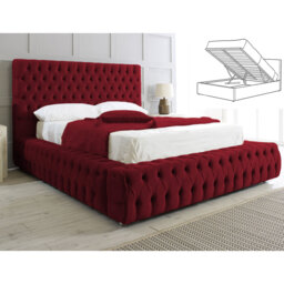 Elite Elegance Ambassador Ottoman Storage Bed - Premium Upholstered Velvet Bed Frame with Tall Headboard