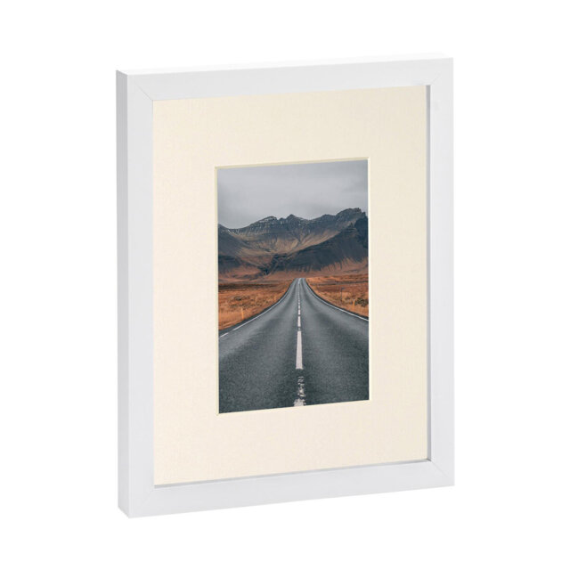 "Photo Frame with 4"" x 6"" Mount - 5"" x 7"" - Black/Ivory"