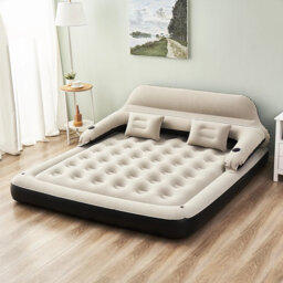 25cm Air Bed, Inflatable Air Mattress with Backrest for Camping Beach