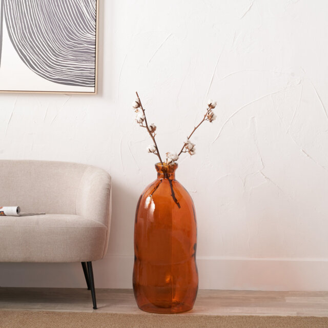 Organic Shaped Recycled Glass Tall Vase