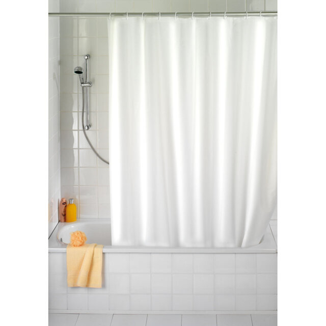Shower curtain in plain white