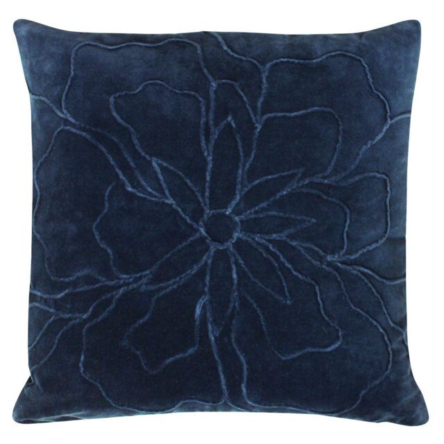 Angeles Floral Cotton Velvet Feather Rich Filled Cushion