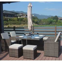 Kydon Square 9 - Piece 8 - Person 195Cm L Outdoor Dining Set