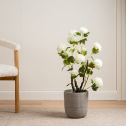 85cm Faux Cream Potted Hydrangea Plant
