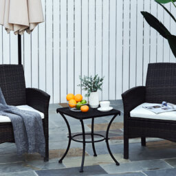 Square Metal Outdoor Bistro Table , 45cm cm W 45cm cm D