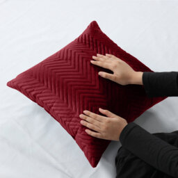 Square Throw Luxury Embossed Pattern Velvet Cushions Protector Set Of 2