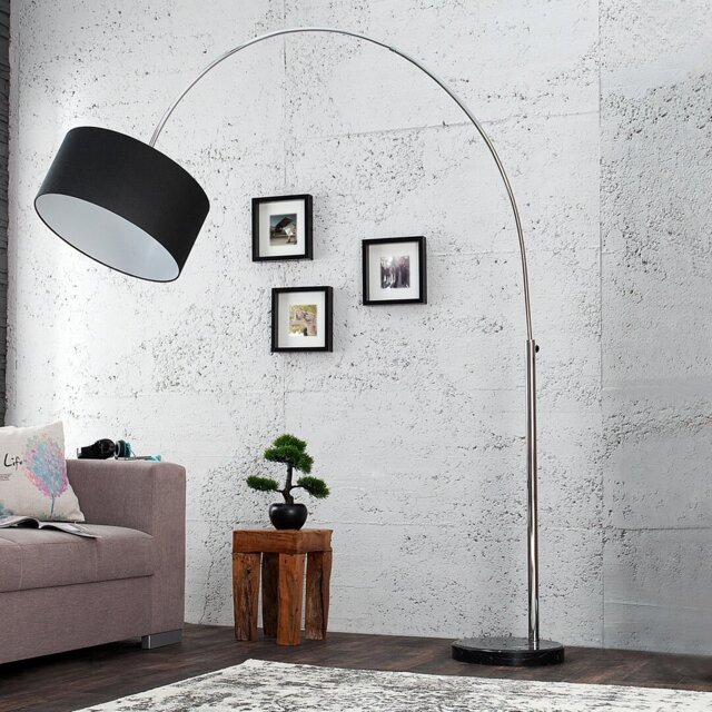 Daniels 170cm Silver Arched Floor Lamp