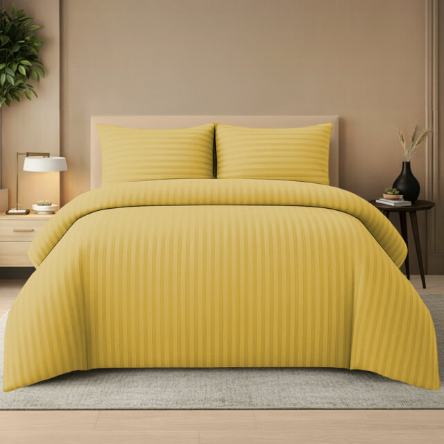 Microfiber Striped Duvet Cover Set