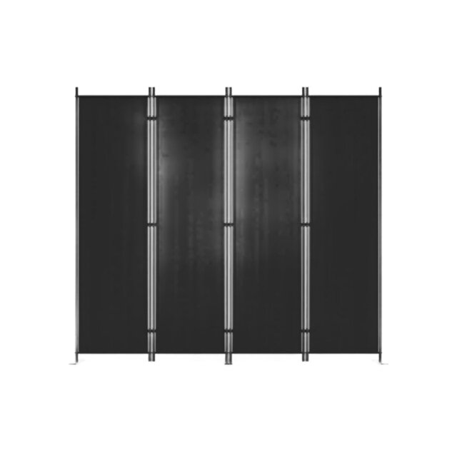 4 Panel Room Divider, 6ft Folding Privacy Screen, Black