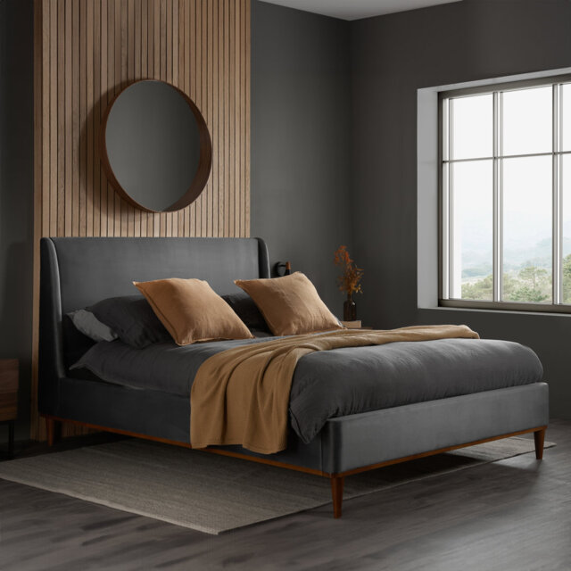 Lois Upholstered UK Double - DE 135 X 190 Cm Bed