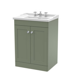 Classique 620mm Free-standing Double Bathroom Vanity with Vitreous China Vanity Top