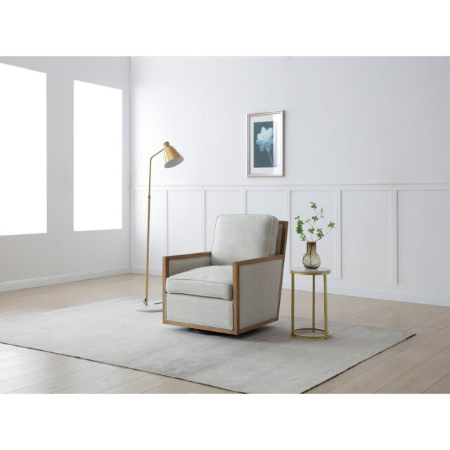 Joanne Linen Swivel Armchair