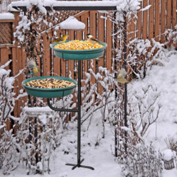 Freestanding Birdbaths Bowl Outdoor, 101cm Garden Bird Bath Bird Feeder Bowl with Metal Stake, Detachable Decoration Spa Birdfeeder for Garden Patio Y