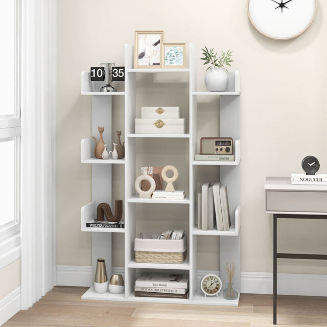 141cm H x 86cm W Particle Board Geometric Bookcase