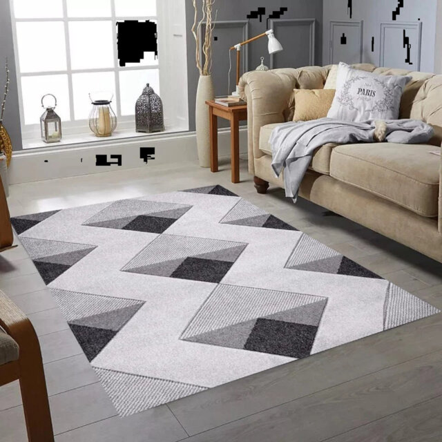 Modern Area Rug Diamond Style Zigzag Rugs For Living Room Bedroom Rug Soft Non Shedding Area Rug
