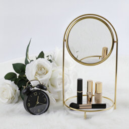 MaKee Metal Flat Floor Mirror with Shelves
