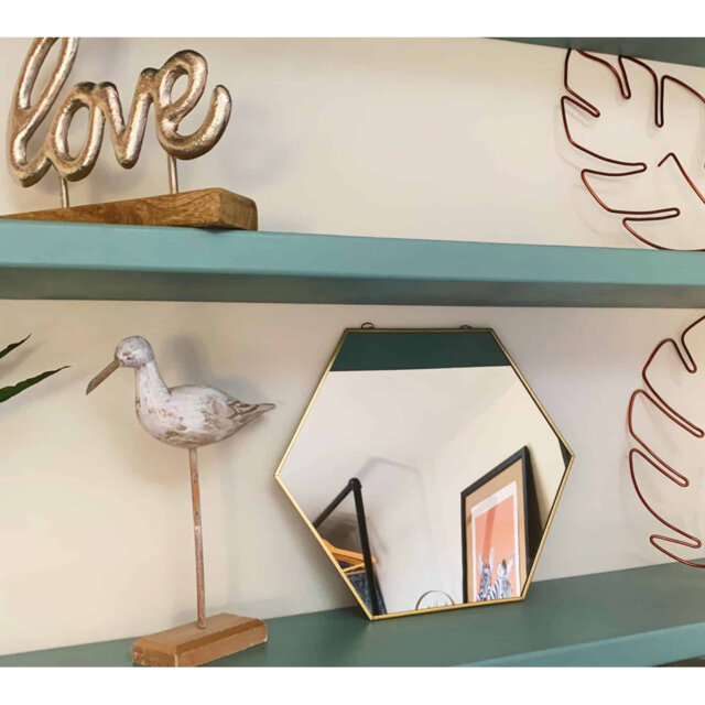 Palfi Metal Framed Rope Hanging Accent Mirror in Gold