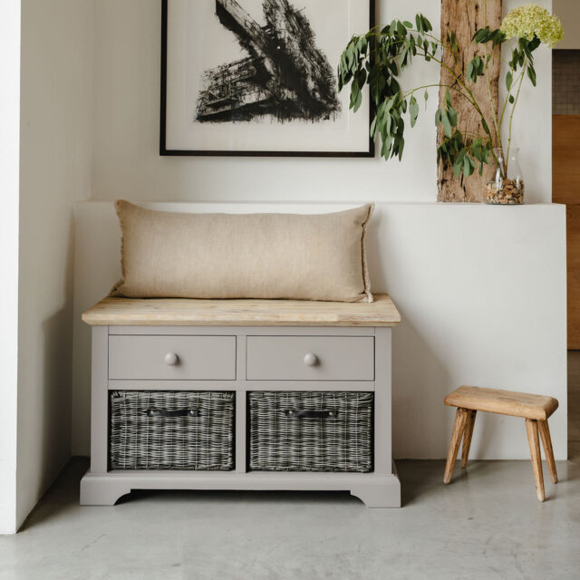 Doria Solid Wood Storage Bench