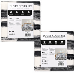 Aspire Homeware Grey Abstract Brush Stroke Duvet Cover Set (Pack of 2)