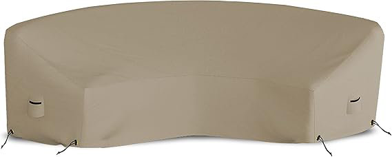 "Curved Outdoor Couch Cover, 12 Oz  Tear & Uv Proof, Waterproof Outdoor Patio Furniture Set Cover With Air Pockets & Drawstrings (150"" L X 36"" W X 38"""
