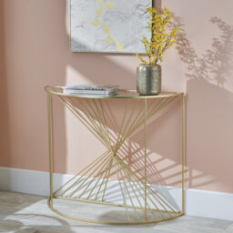 Benazir 100cm Glass Top Console Table