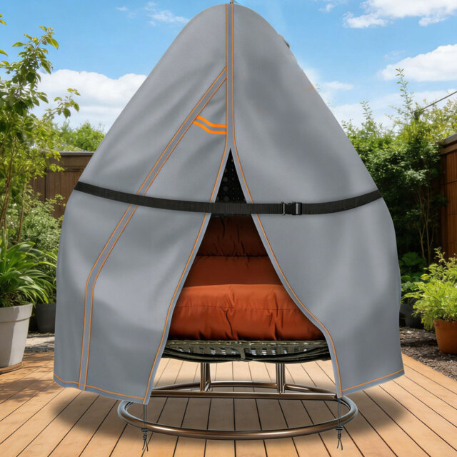 Patio Hanging Cocoon Swing Cover, Waterproof with Zipper,230 * 200 cm, Grey