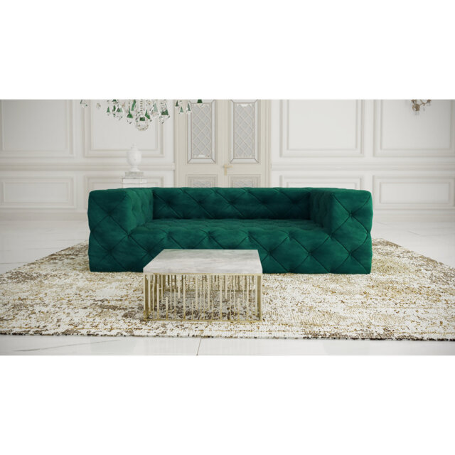 Renae 230Cm Velvet Tuxedo Arm Sofa