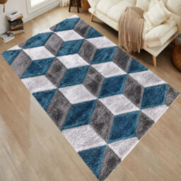 Alyha Geometric Machine Tufted Shag Indoor / Outdoor Area Rug