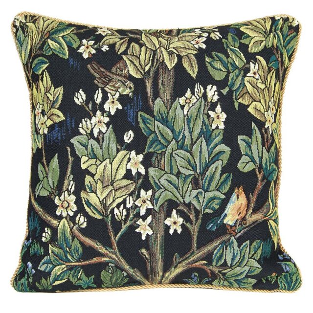 Tapestry Cushion Cover-Art-William Morris-Tree Of Life-Red